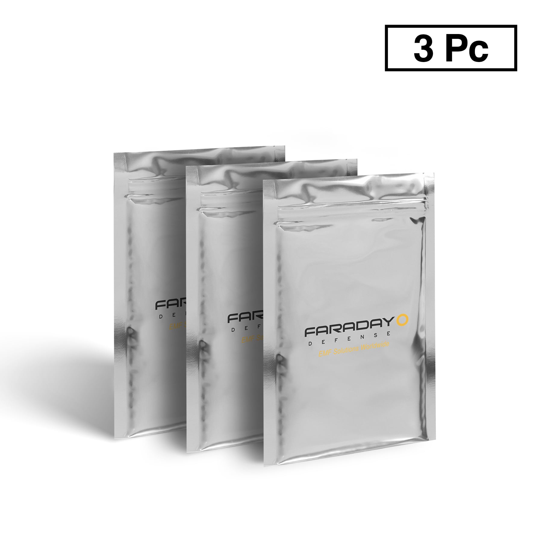 Three American Reserves 7.0 Mil Faraday Cell Phone Bags (5x7), featuring EMP protection and electronic shielding, are shown with 3 pack in the top right corner.