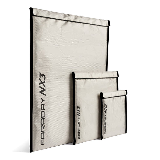 Triple Layer CYBER Fabric Faraday Bags Kit (3 pack small)