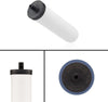 The American Reserves British Berkefeld Doulton Ultra Sterasyl 7 Ceramic Replacement Candle for Gravity Systems is showcased with a black threaded cap displaying branding and model details, highlighting its compatibility with ultra sterasyl technology, shown from side, bottom, and top views.