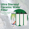 Image of American Reserves British Berkefeld Doulton Ultra Sterasyl 7 Ceramic Replacement Candle for Gravity Drinking (3 Pack) Water Systems packaging with a waterfall background. Caption emphasizes advanced Ultra Sterasyl technology and compatibility with British Berkefeld filtration systems.