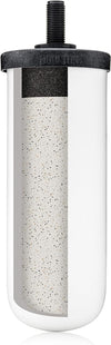 The British Berkefeld Doulton Ultra Fluoride Ceramic Drinking Water Filter Cartridge by American Reserves, designed for all gravity systems, is cylindrical with a black cap and speckled core.