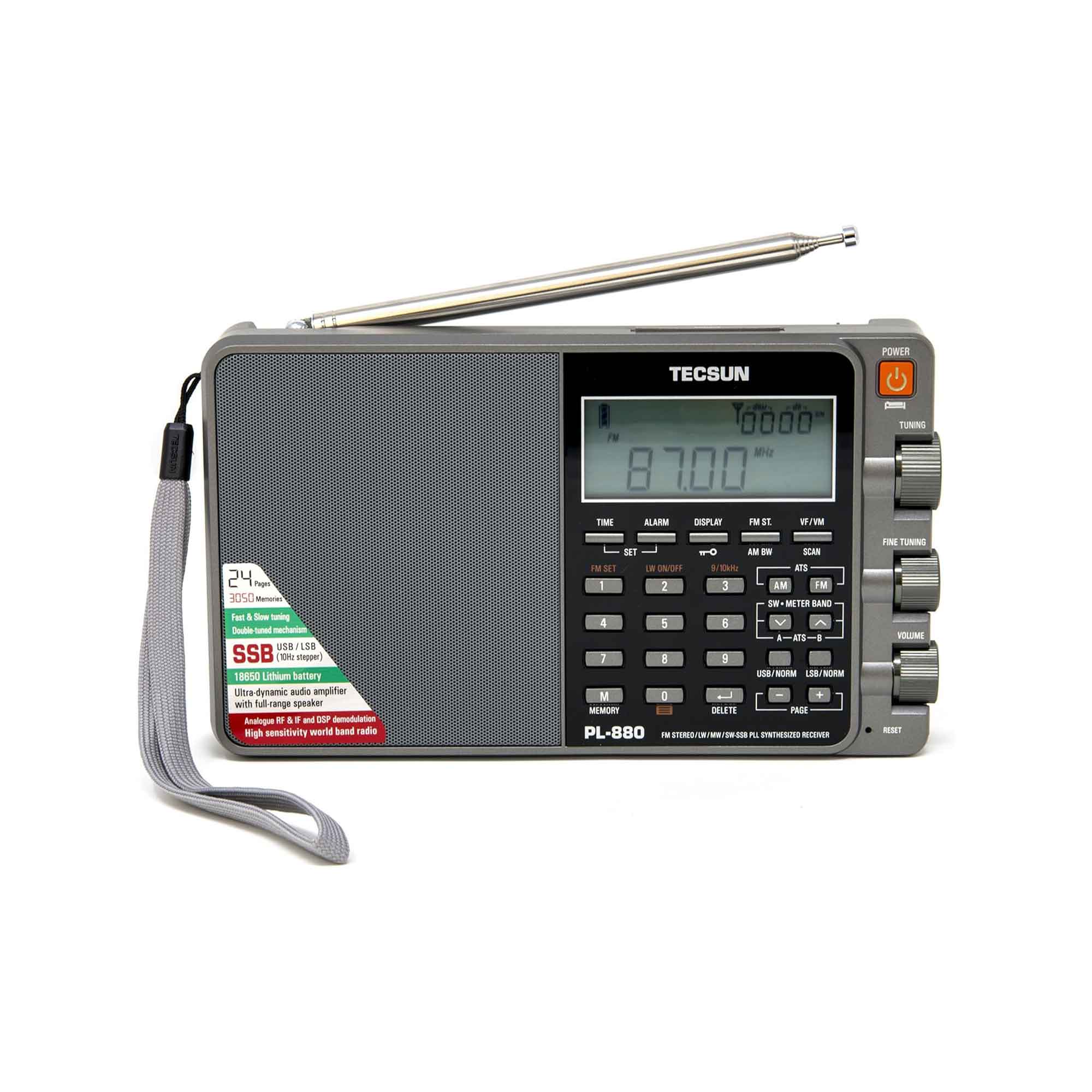 Tecsun PL880 PLL Dual Conversion AM FM Shortwave Portable Radio with S ...