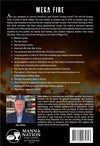 Back cover of Mega Fire – By Rick Wiles from American Reserves, featuring a Fourth Turning Crisis summary, authors photo and bio, publisher logo, barcode, and ISBN.