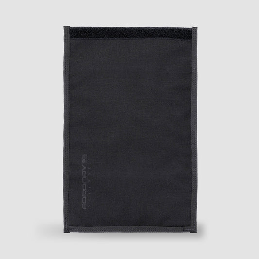 The American Reserves CORDURA® Berry Compliant Faraday Large Tablet Jacket, a black signal-blocking bag made in the USA, is displayed on a light gray background with the brand name on one side.