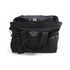 The medium black CORDURA® Utility Bag by American Reserves features dual handles, a front label saying Faraday Defense Corp, Utility Series, Made in USA, and a partially visible interior. This versatile pouch ensures signal blocking for enhanced security.