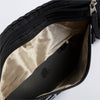 Unzip the Faraday Waist Pack – RFID Belt Bag by American Reserves to reveal a smartphone inside its black exterior with beige interior. It offers RFID blocking and EMP protection for your peace of mind.