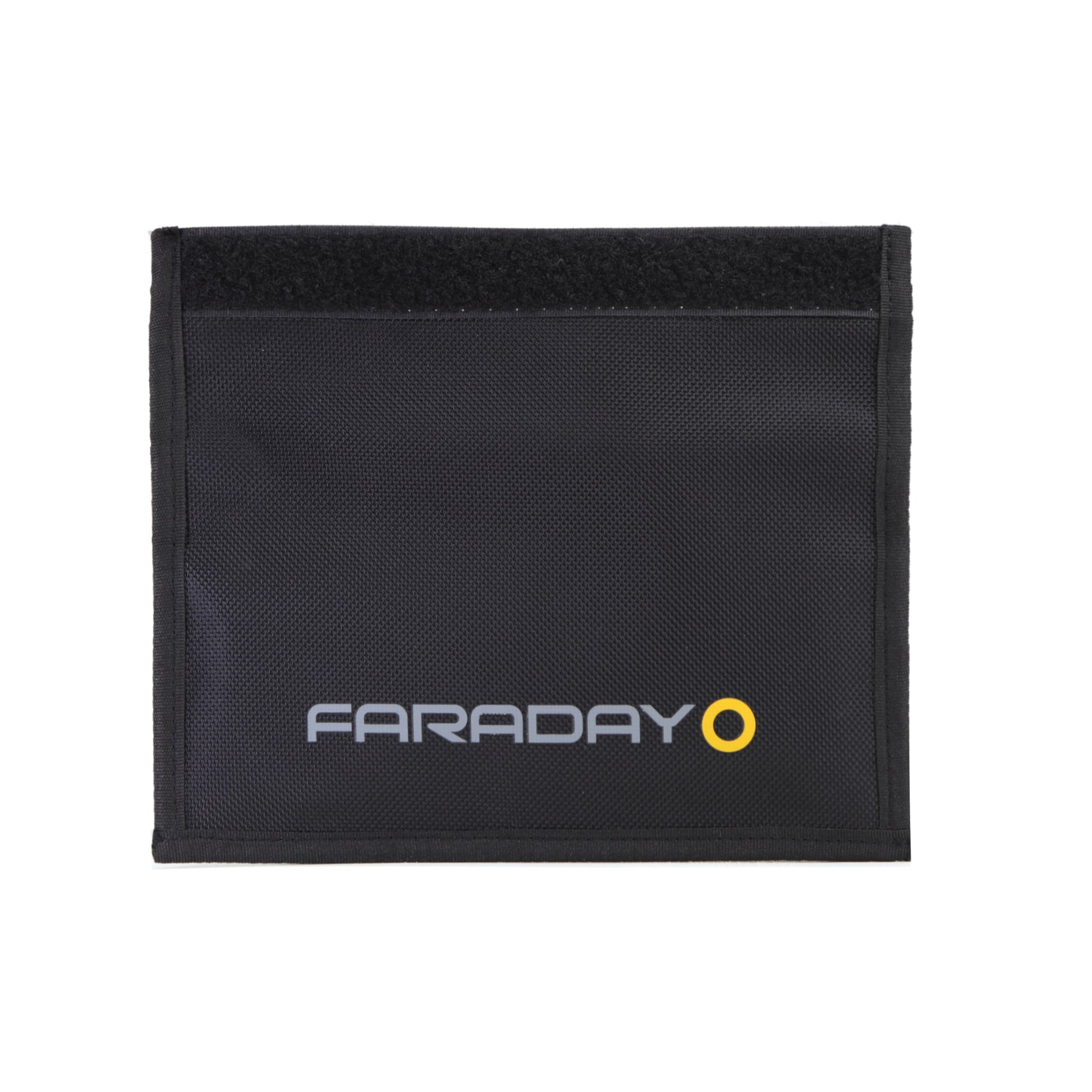 The American Reserves XL Forensic Faraday Jacket Kit is a black pouch featuring a velcro closure and FARADAY printed on the front, designed for signal blocking and EMF protection, ideal for safeguarding your devices.