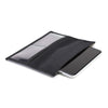 A black pouch with a smartphones edge visible, this ultimate shielding solution acts as the American Reserves XXL Forensic Faraday Jacket Kit for device protection and signal blocking.