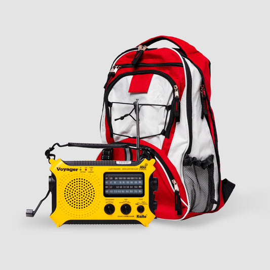 Kaito KA500 Crank Radio & Backpack Bundle (Red)