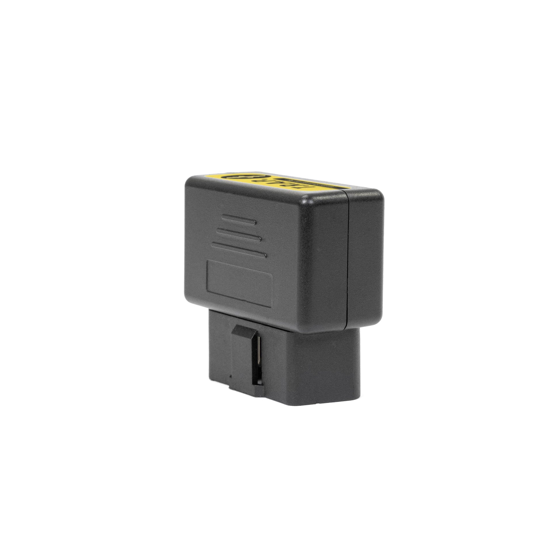 A sleek black electronic device by American Reserves, designed for EMP Vehicle Protection, features a rectangular shape and protruding connector, standing upright against a stark white background.