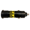 The sleek black cylindrical car voltage adapter, Auxiliary EMP Vehicle Protection by American Reserves, is designed for the 12-volt auxiliary receptacle and offers exceptional transient protection to safeguard your vehicles electronics.